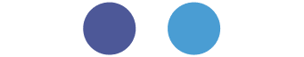 Two blue circles with different shades on a white background.