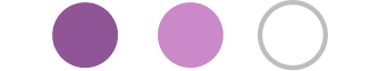 Five circles in shades of purple and gray on a white background.