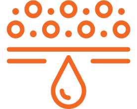 Orange background with a subtle water droplet design.