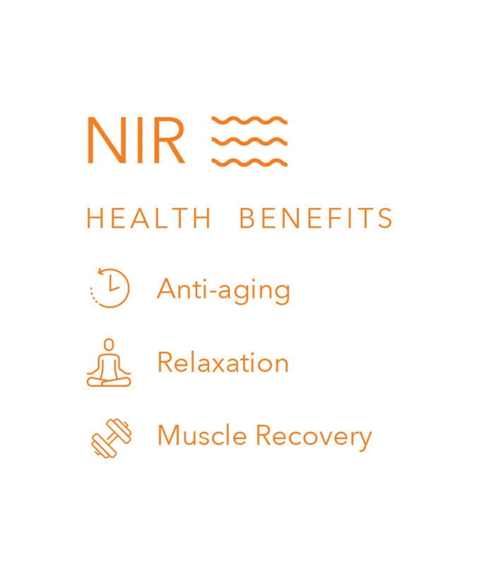 Air purifier benefits listed on an orange background.